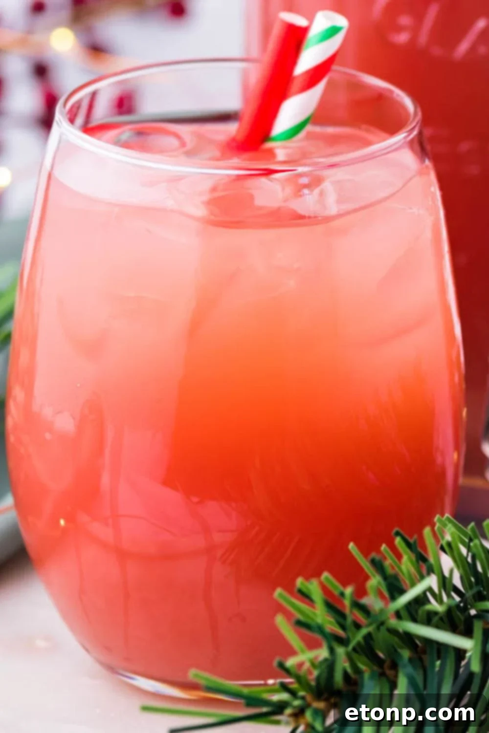 cranberry orange punch on table 