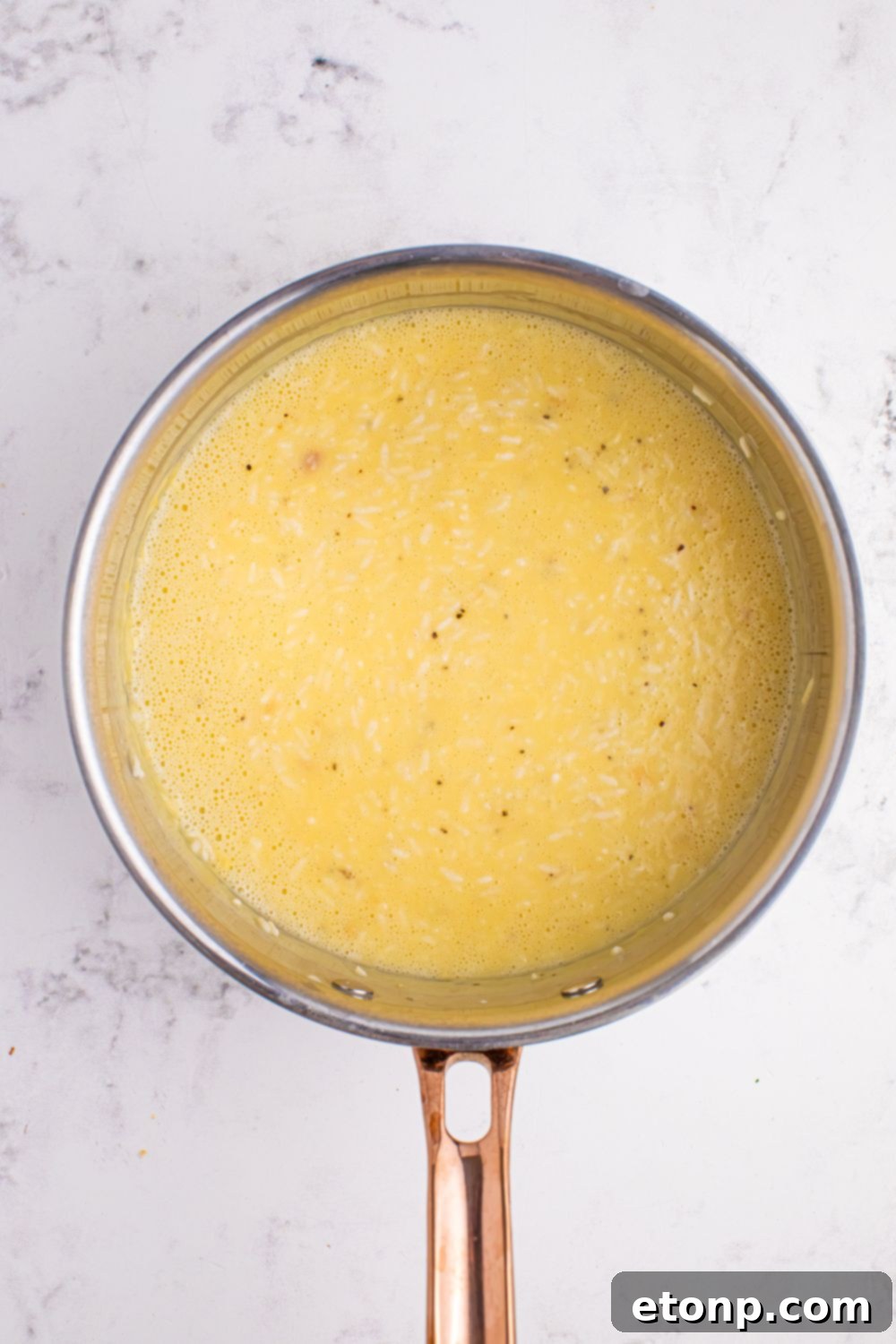 sauce for Souper Rice in a saucepan on the table 