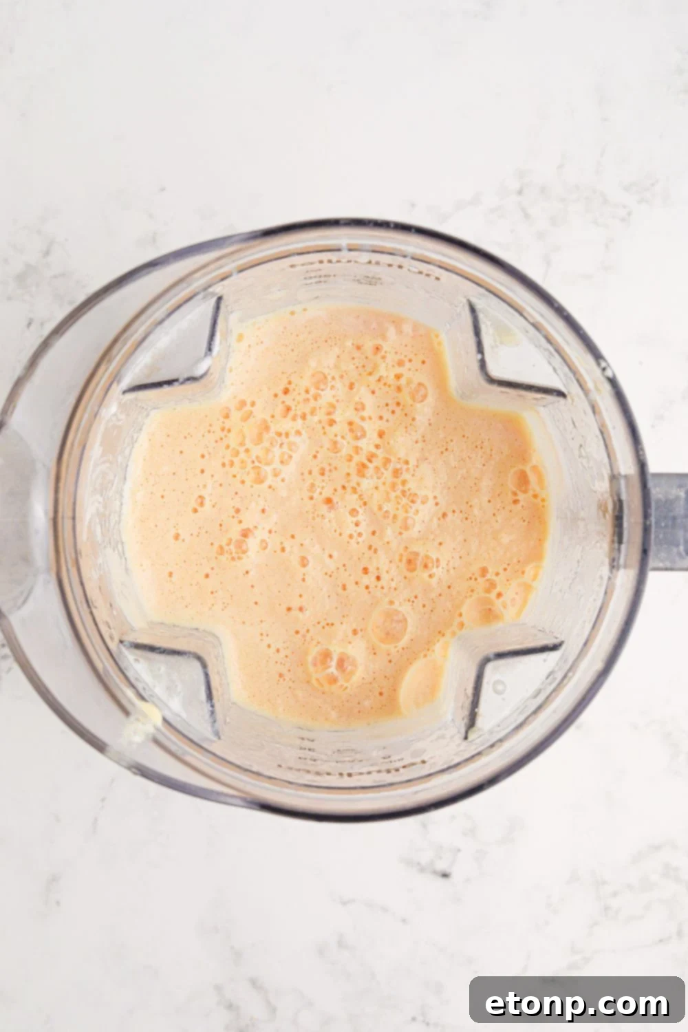 Copycat Orange Julius mixture in a blender