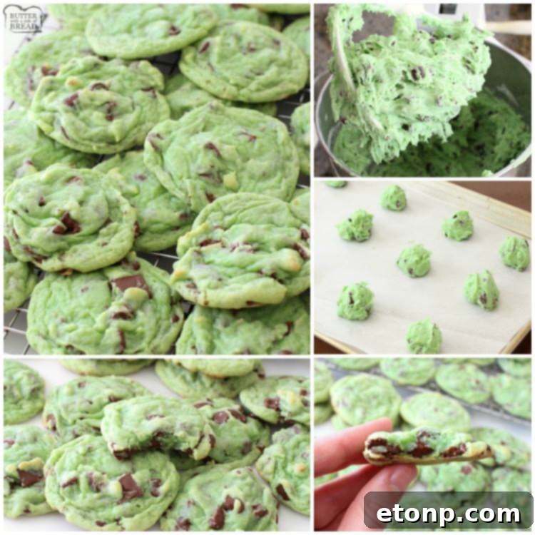 Chewy Mint Chocolate Pudding Cookies, perfect for mint chocolate lovers and St. Patrick's Day.