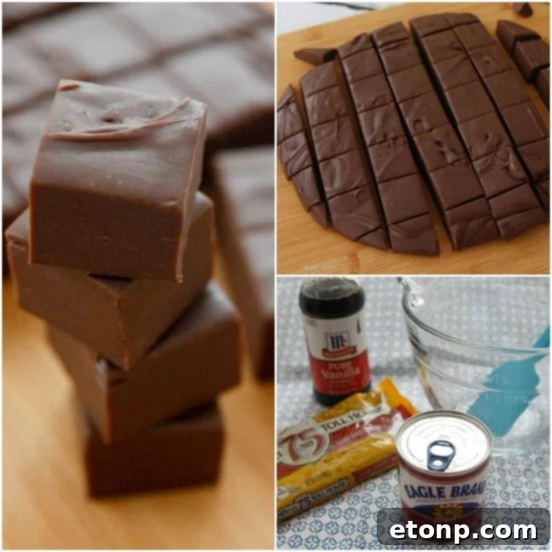 Incredibly easy 3-Minute Fudge, made with just 3 ingredients.