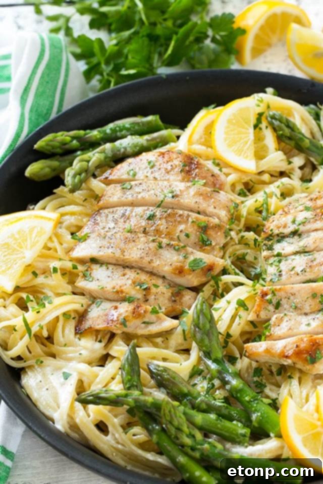 Delicious and hearty Lemon Asparagus Pasta, a perfect weeknight dinner.