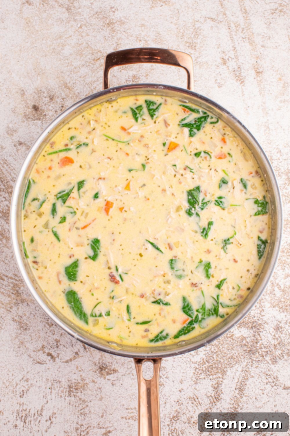 Creamy Ranch Chicken Soup 10 creamy Crack Chicken Soup in a pan on table