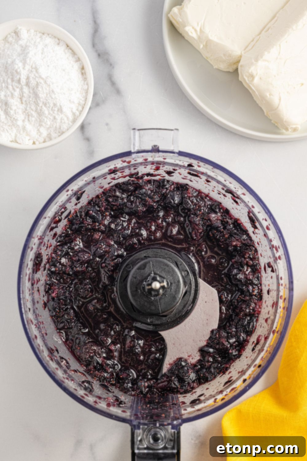 Lemon Blueberry Dream 8 blueberries in a food processor blended up