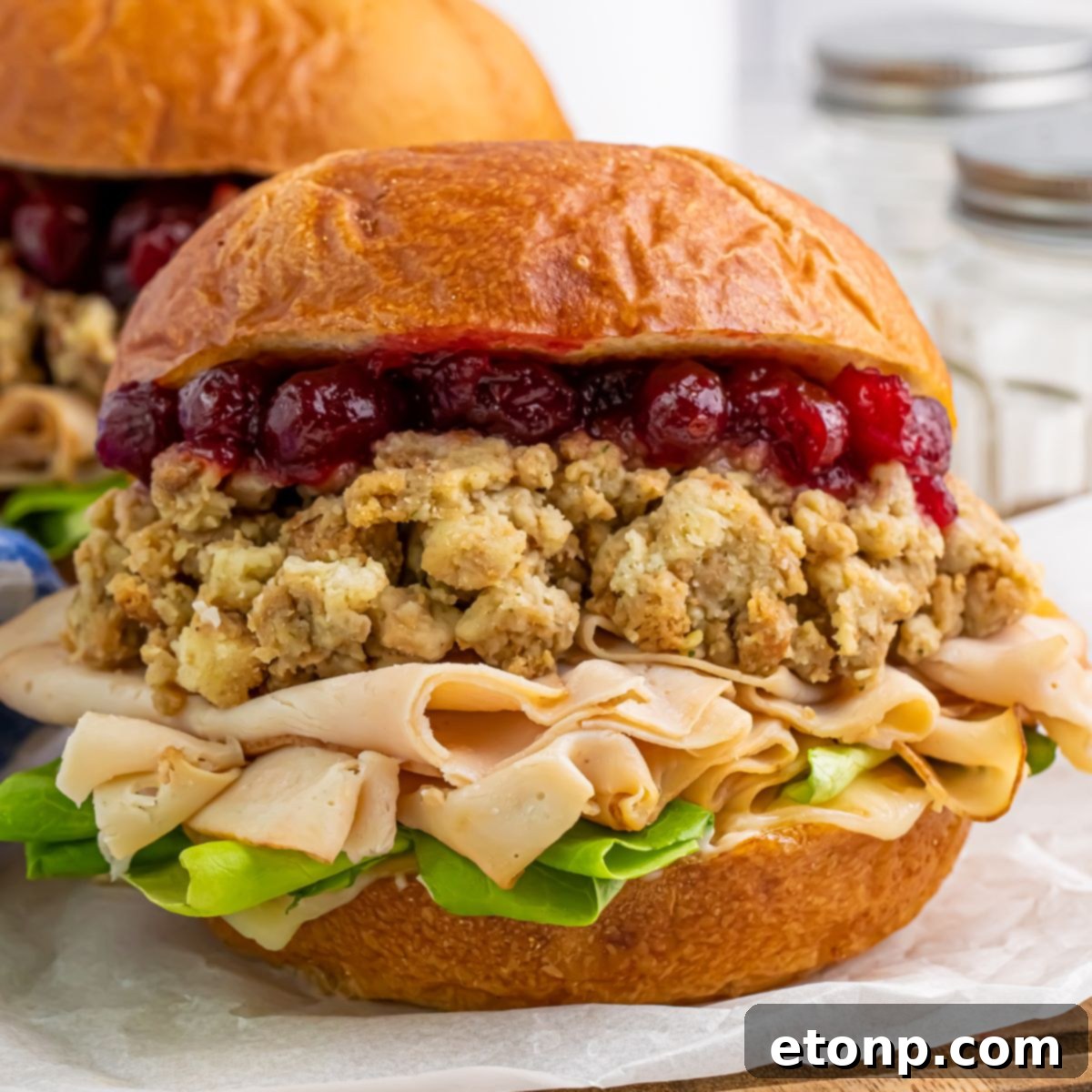 Leftover Turkey Sandwiches on table 