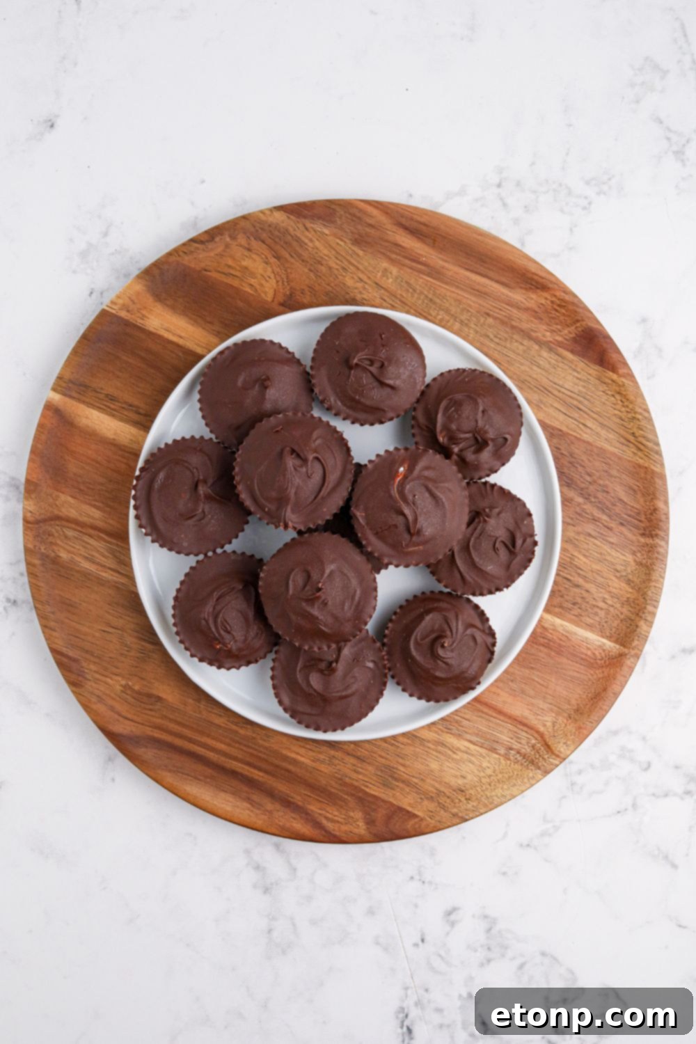Peanut Butter Marshmallow Cups on a tray on counter