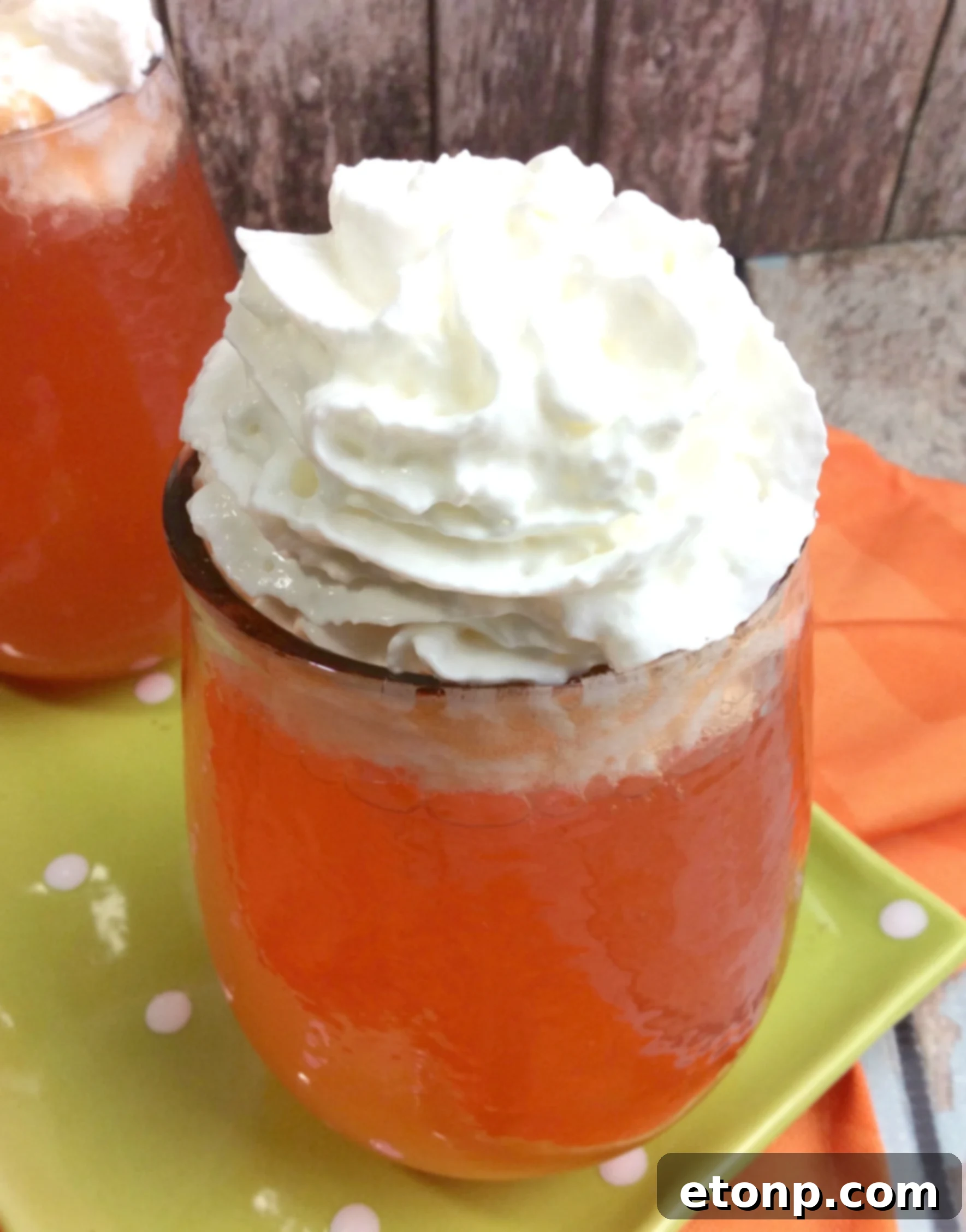 Another perspective of the Orange Creamsicle Cocktail, showcasing its creamy texture and inviting presentation.
