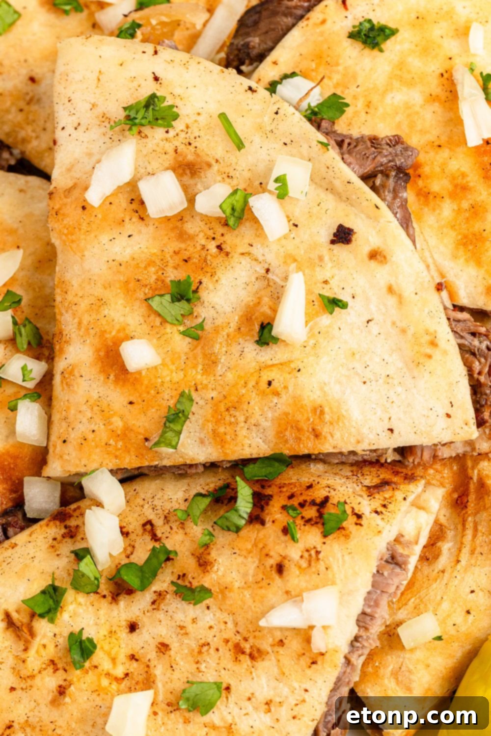 The Mississippi Pot Roast Remix 15 Mississippi Pot Roast Quesadillas stacked on top of one another