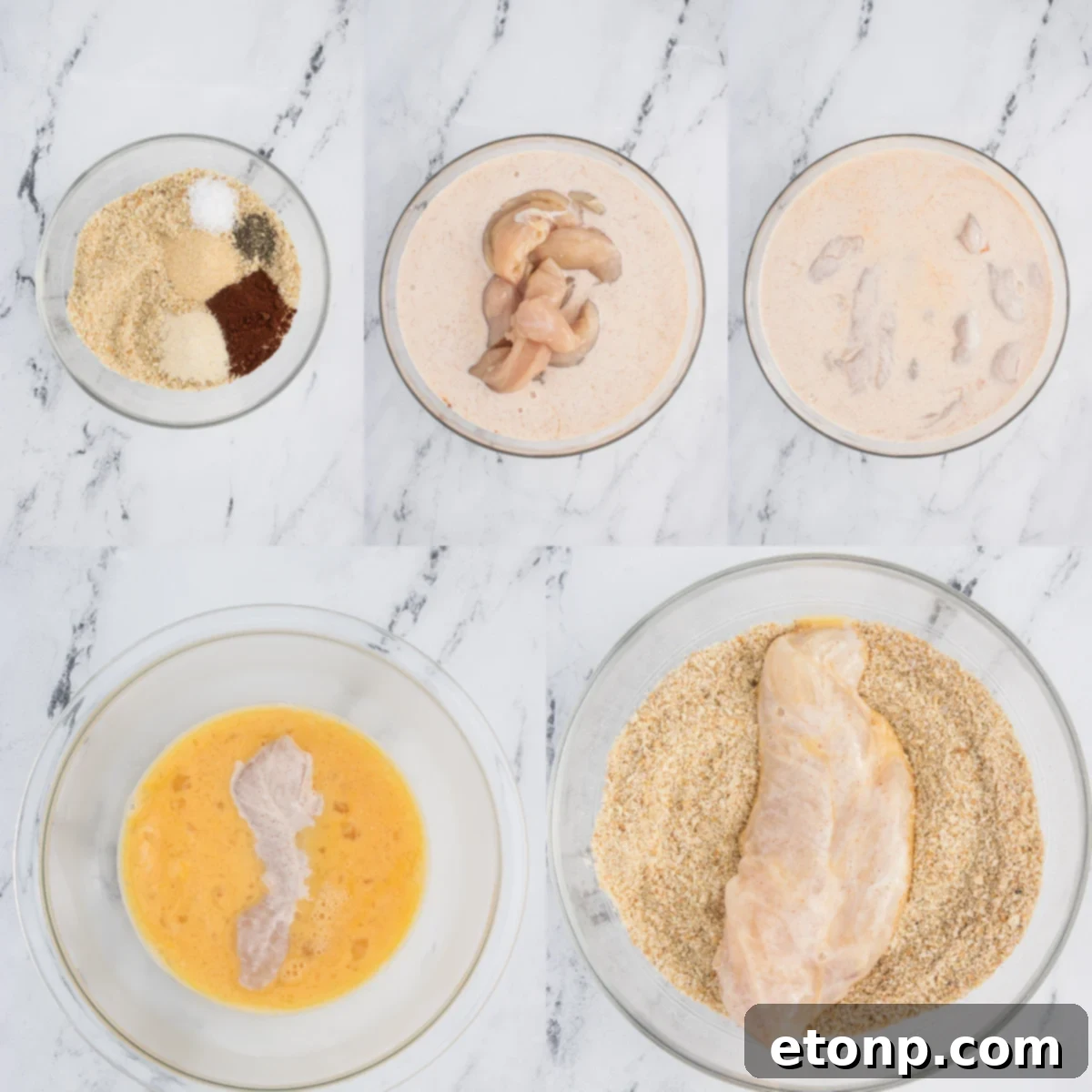 Air Fryer Chicken Tenders being prepped and seasoned before the air fryer