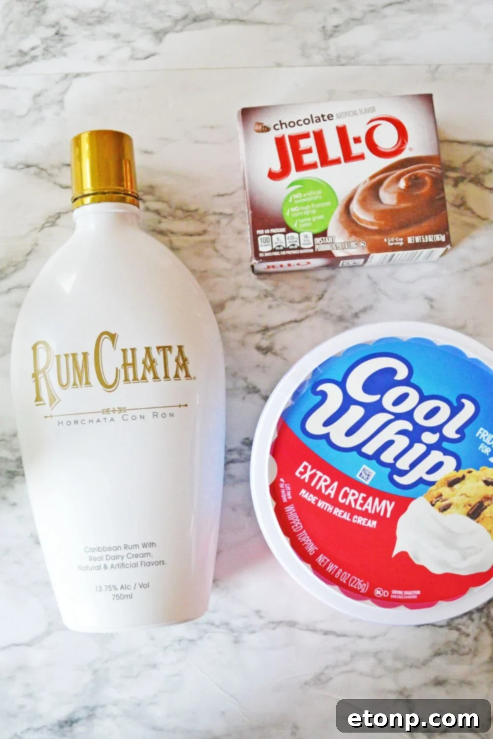 Decadent Chocolate RumChata Pudding Shots 6 ingredients for Rumchata Pudding Shots on table