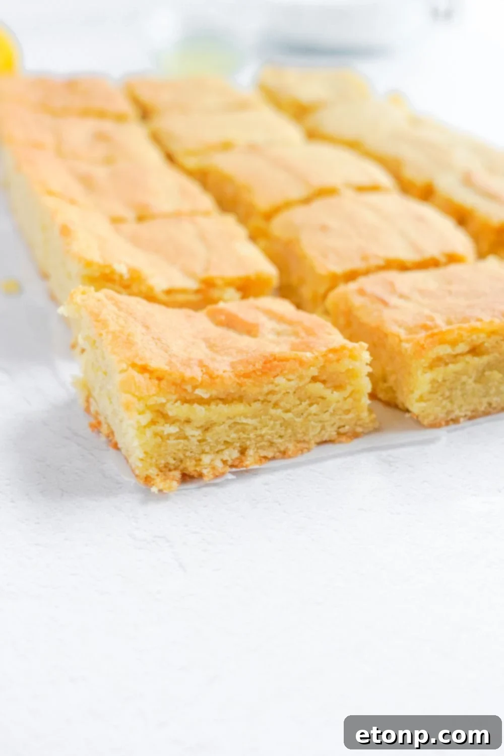 sliced Lemon Sugar Cookie Bars on table 
