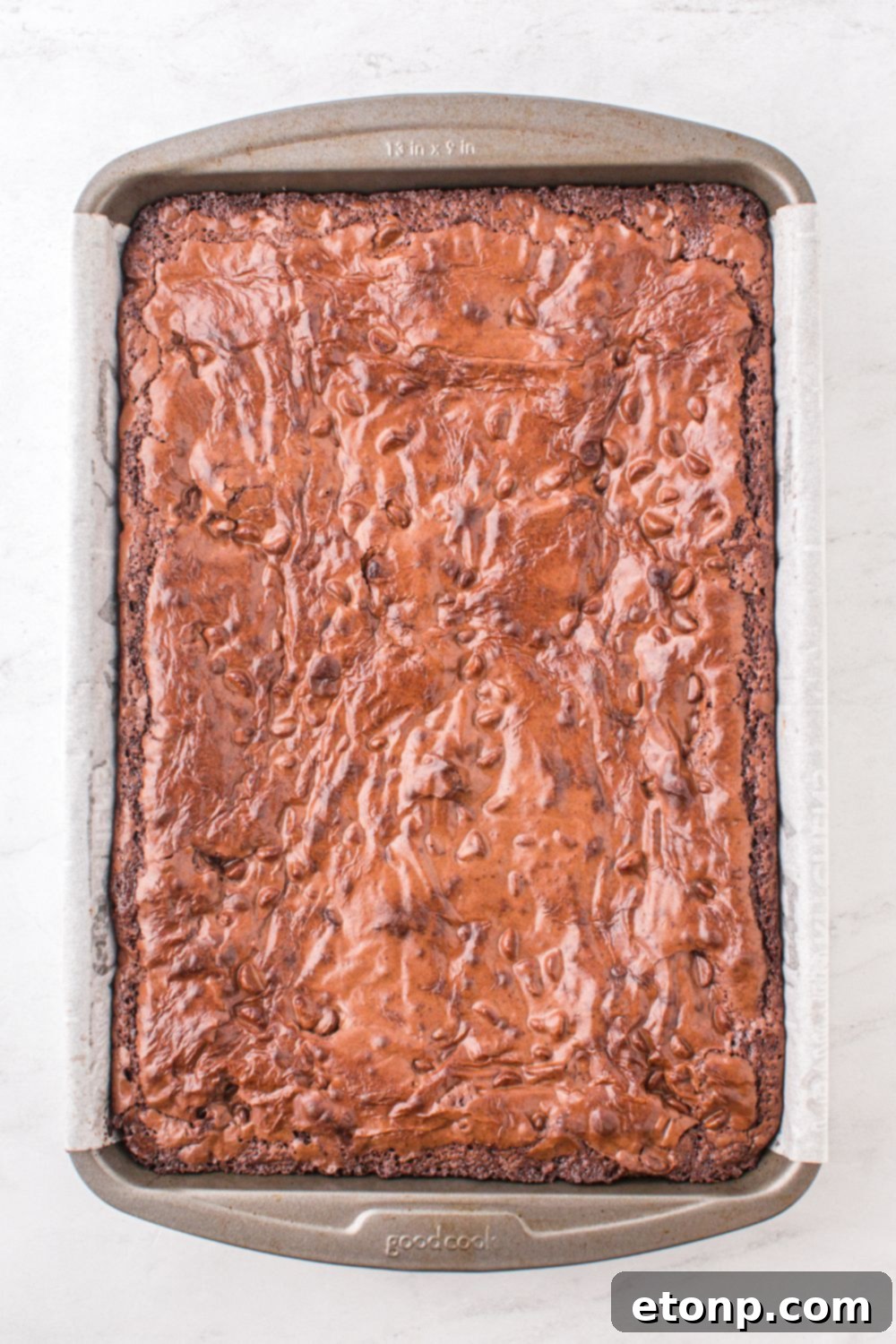 Slutty Brownies in a baking tray on table 