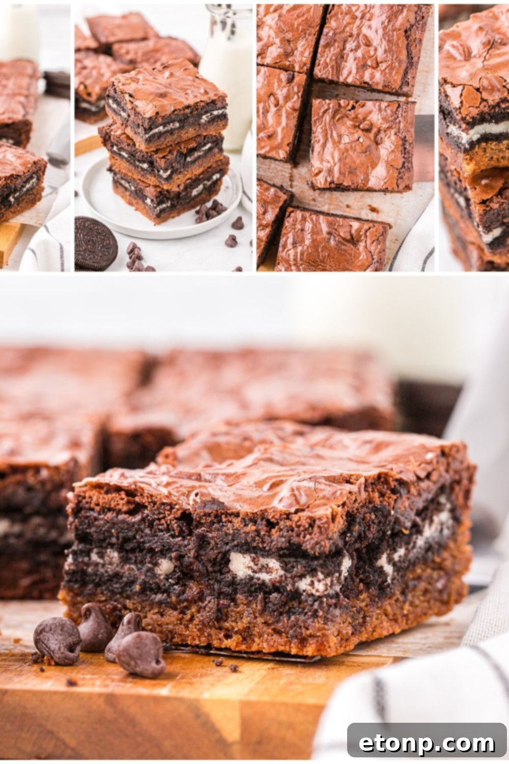 Slutty Brownies collage of different pics of brownies 