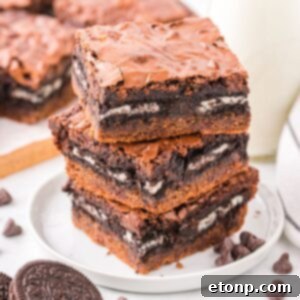(Oreo-Stuffed Cookie Dough Brownie Bars)