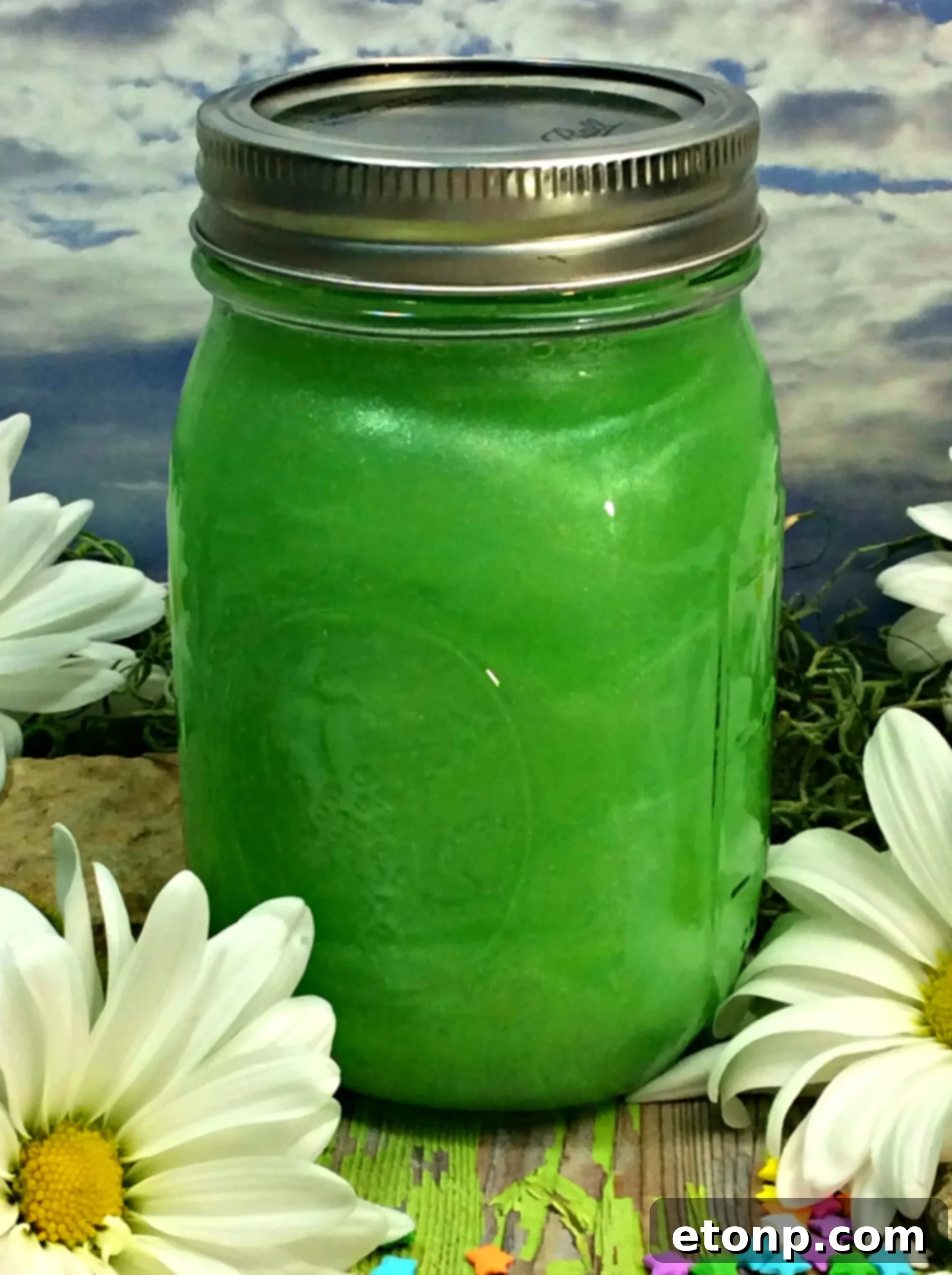 Bottles of edible pearl dust and shimmering drinks