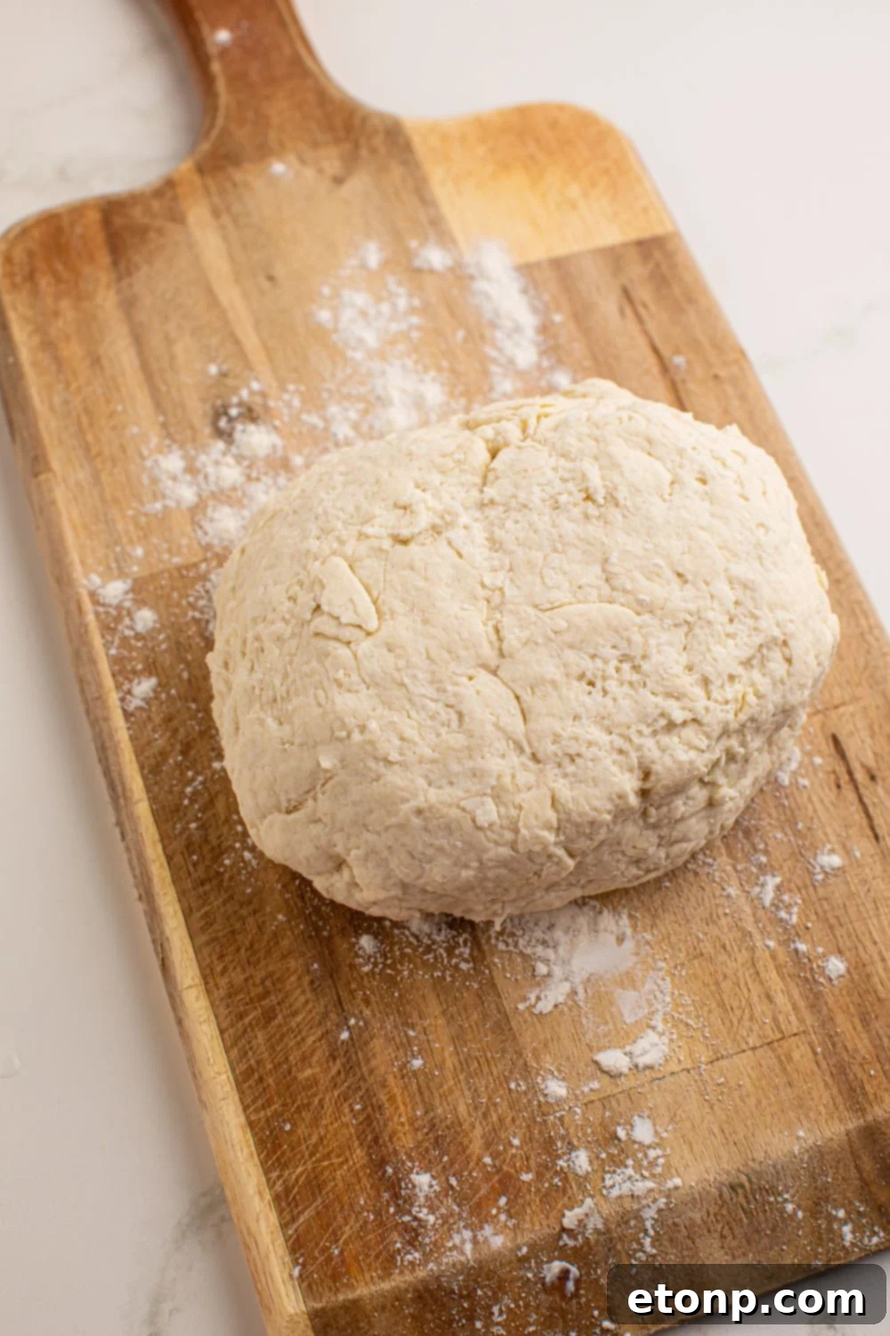 3 Ingredient Flatbread dough on a cutting board
