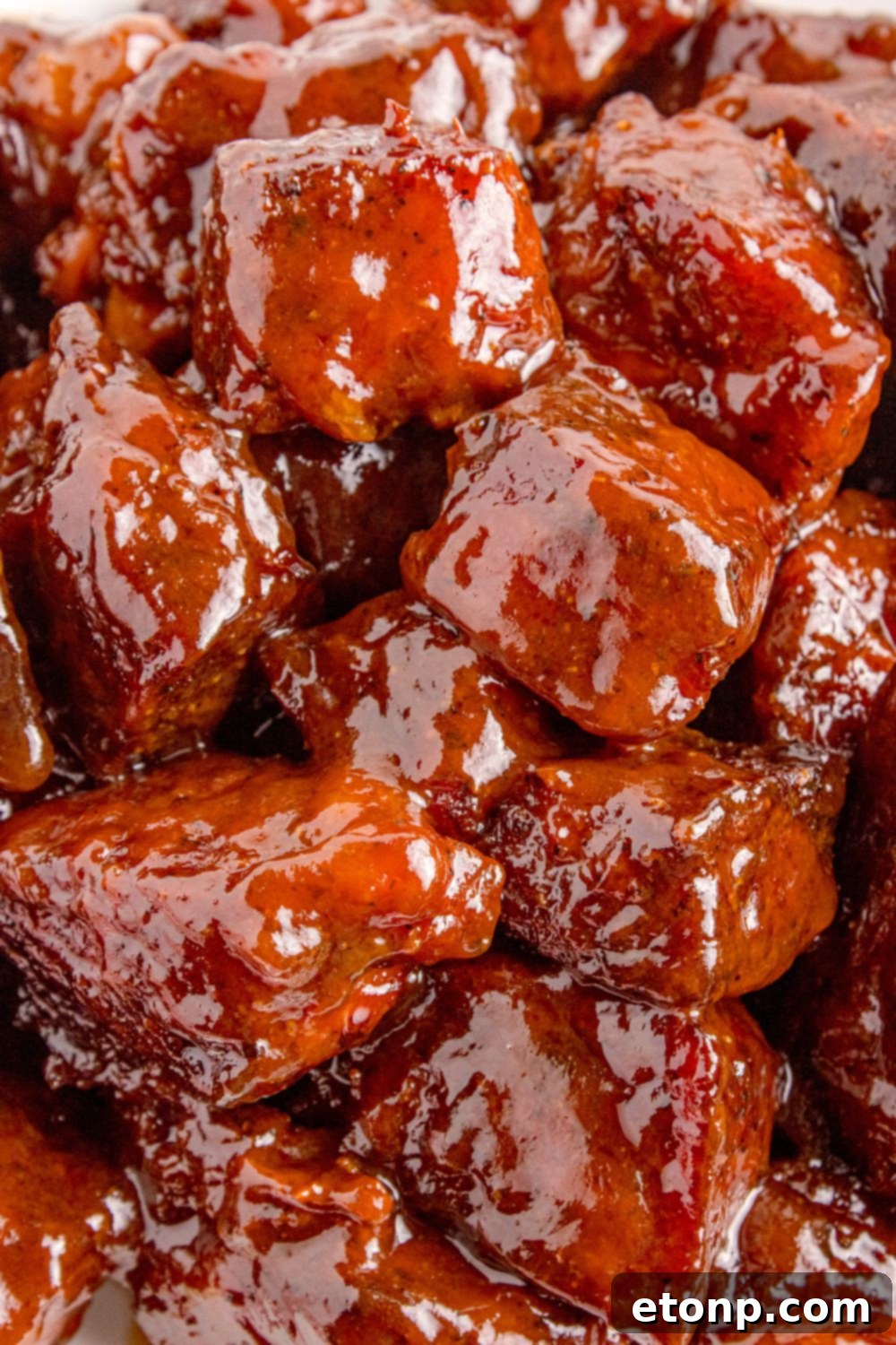 Chuck Roast Burnt Ends piled on table