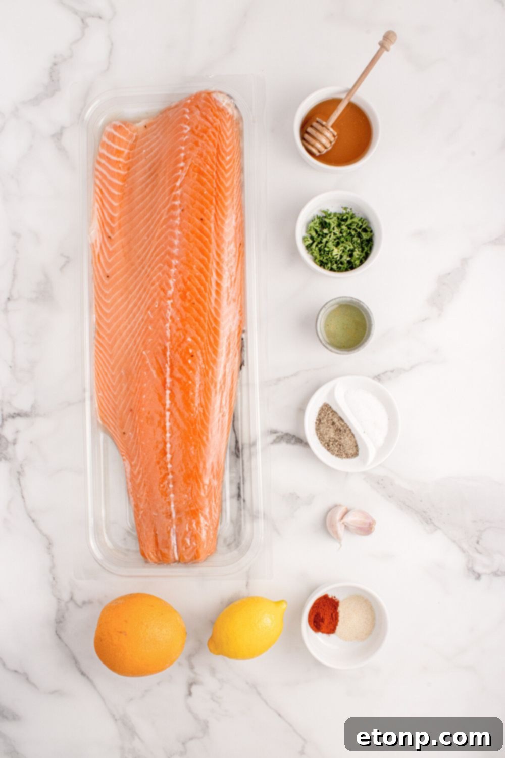 Simple Grilled Honey Mustard Salmon Foil Packets 5 ingredients to make Grilled Honey Mustard Salmon sitting on table