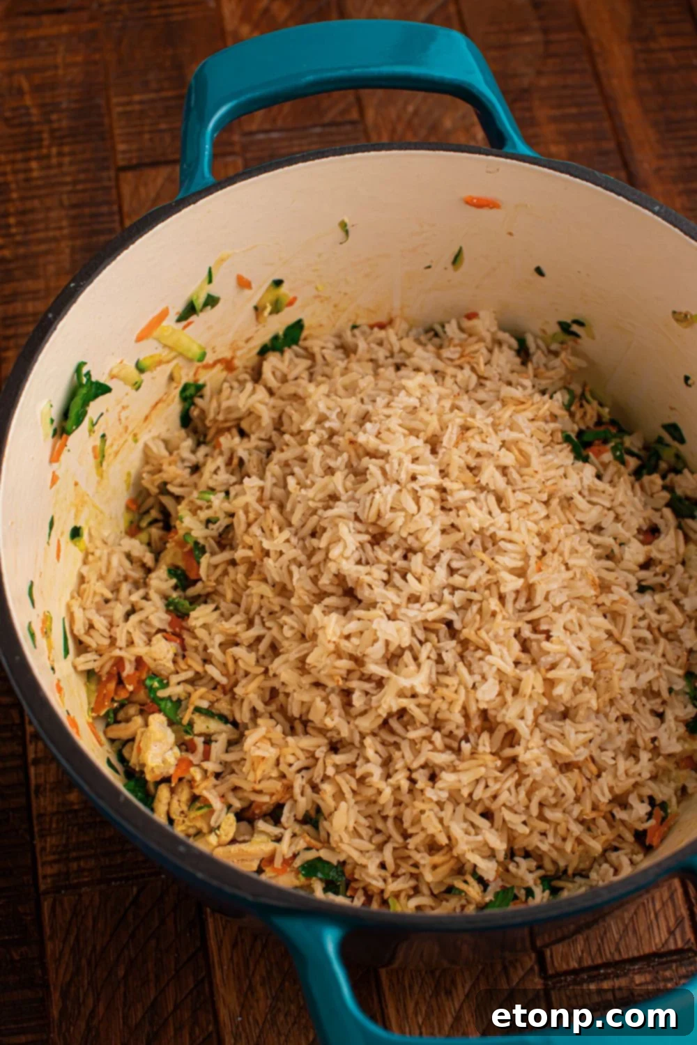all ingredients to make Homemade Turkey and Rice Dog Food with Veggies all in a pot 