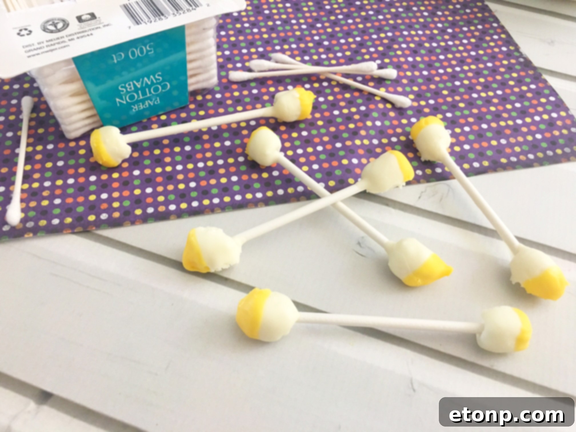 Multiple 'dirty Q-tip' Halloween treats on display, highlighting their unique and fun appearance.
