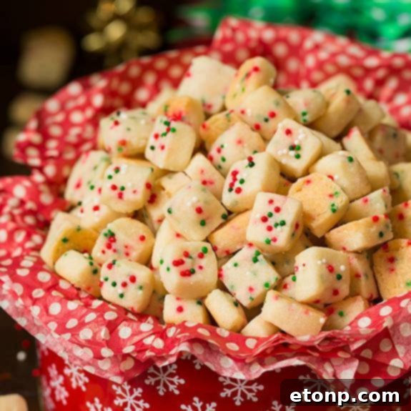 Christmas Shortbread Cookie Bites with Sprinkles