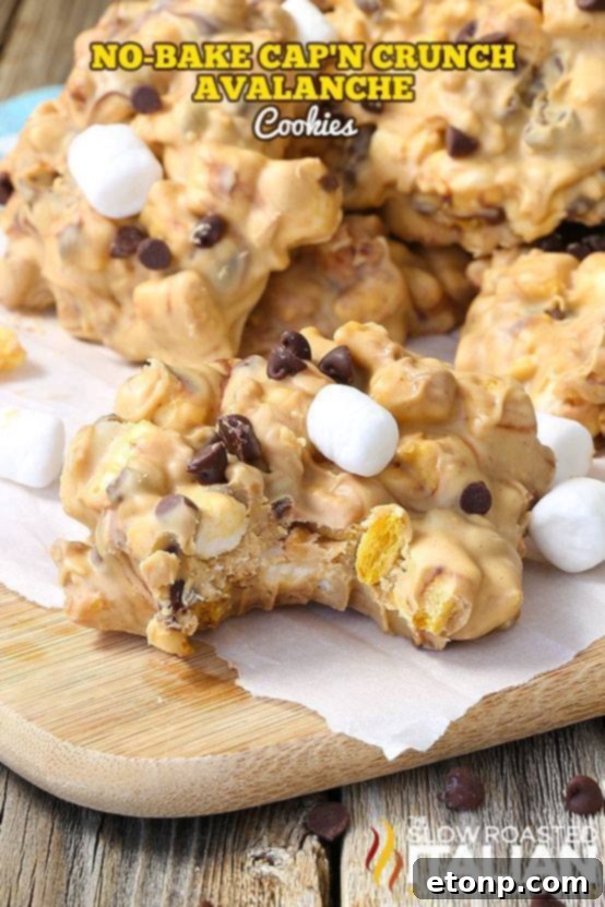 No-Bake Cap’n Crunch Avalanche Cookies