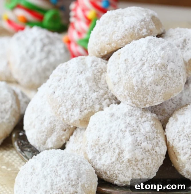 Snowball Cookies Dusted with Powdered Sugar