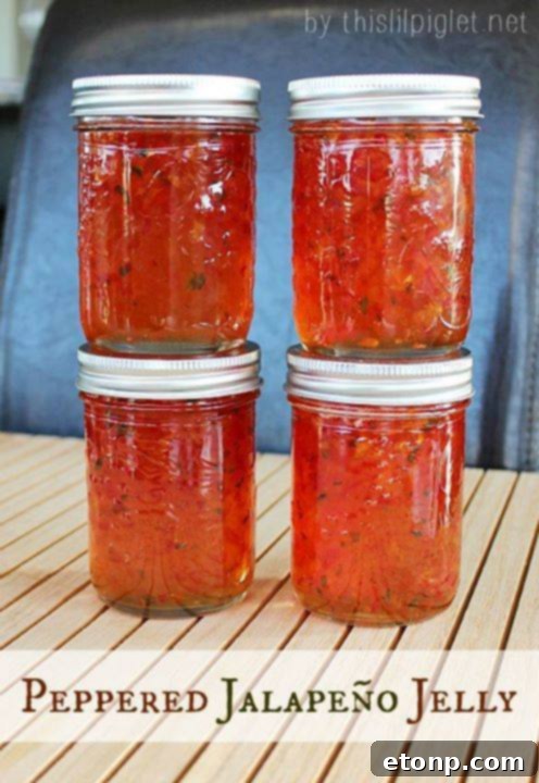 Peppered Jalapeno Jelly in Jars