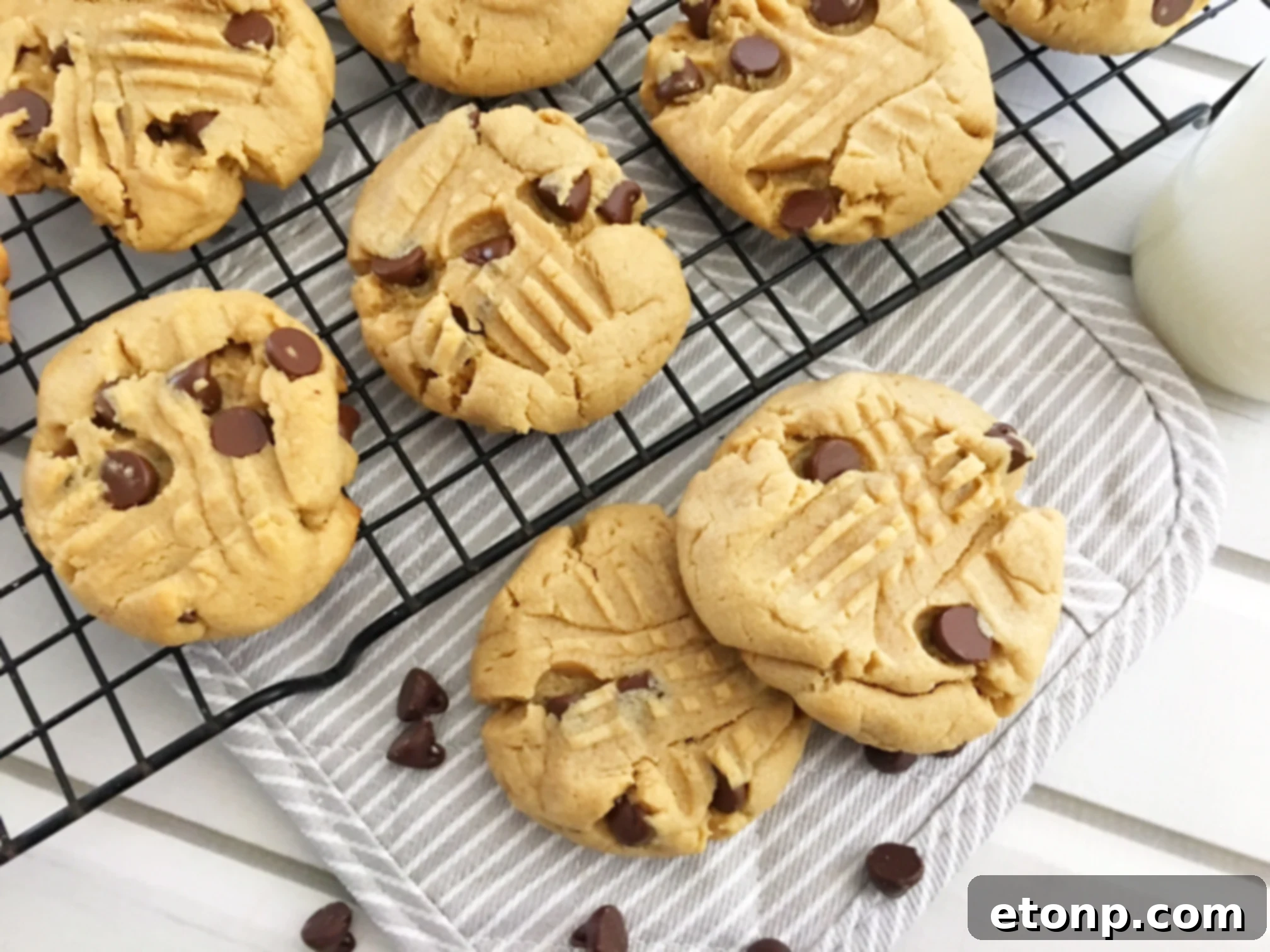 A selection of delicious baked goods, including peanut butter cookies, on a festive holiday platter