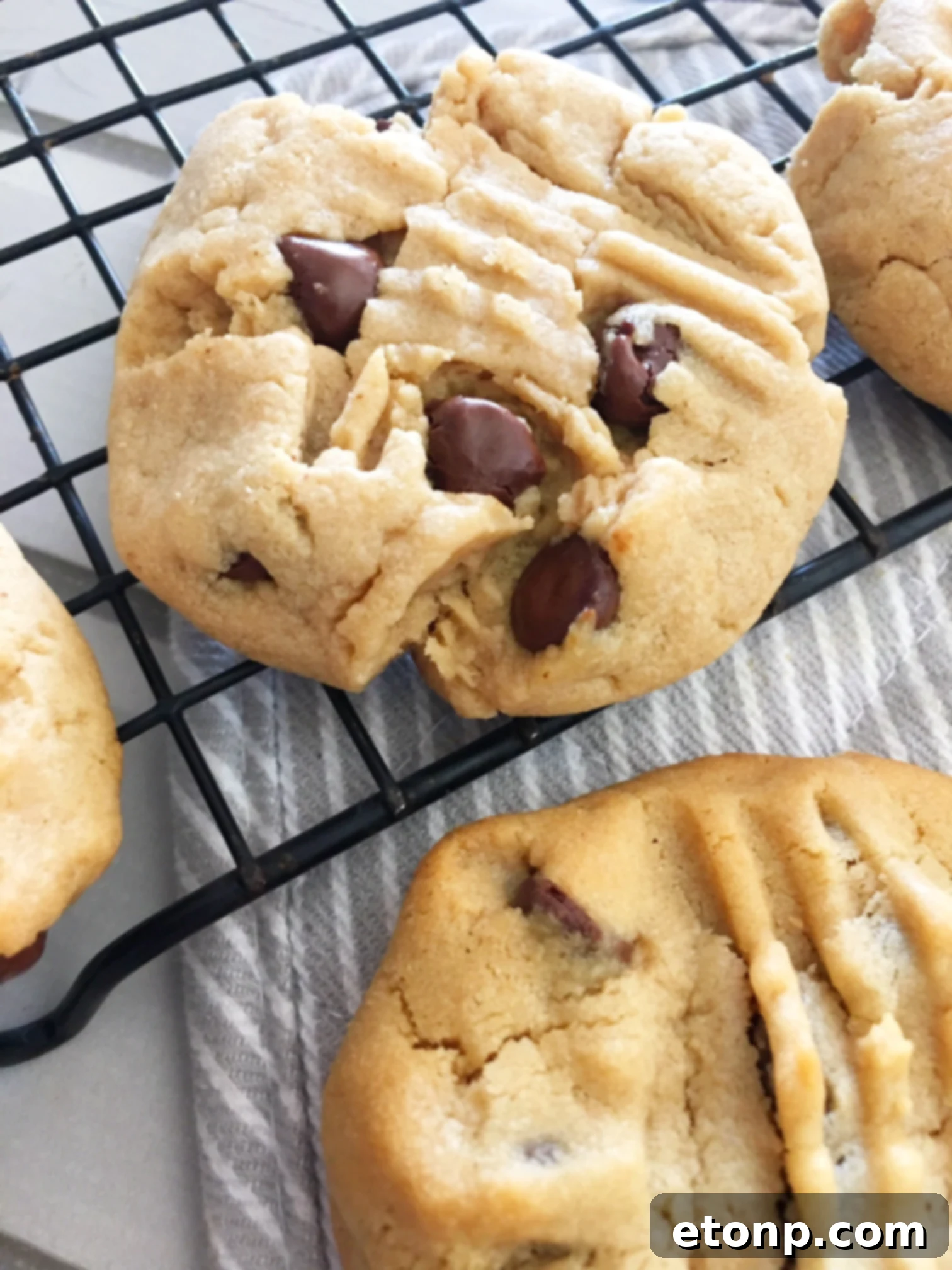 A generous plate of golden-brown peanut butter cookies next to a cold glass of milk