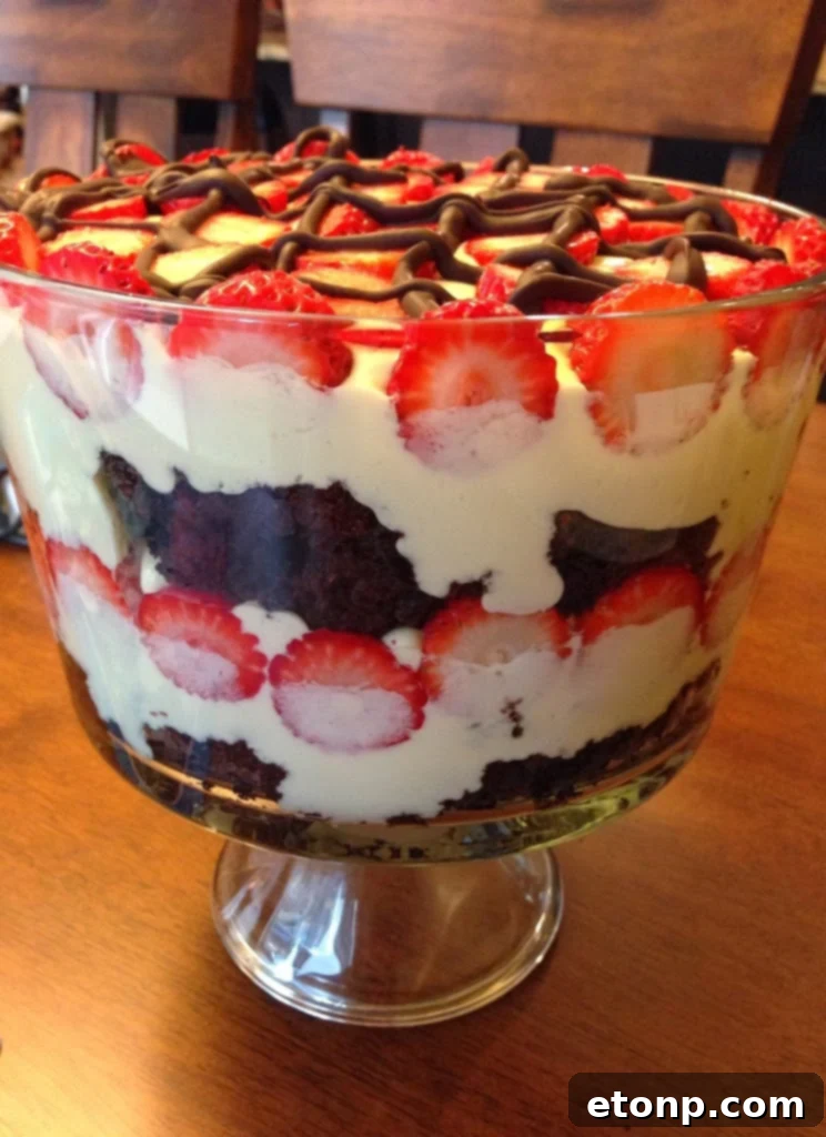 Strawberry Brownie Trifle