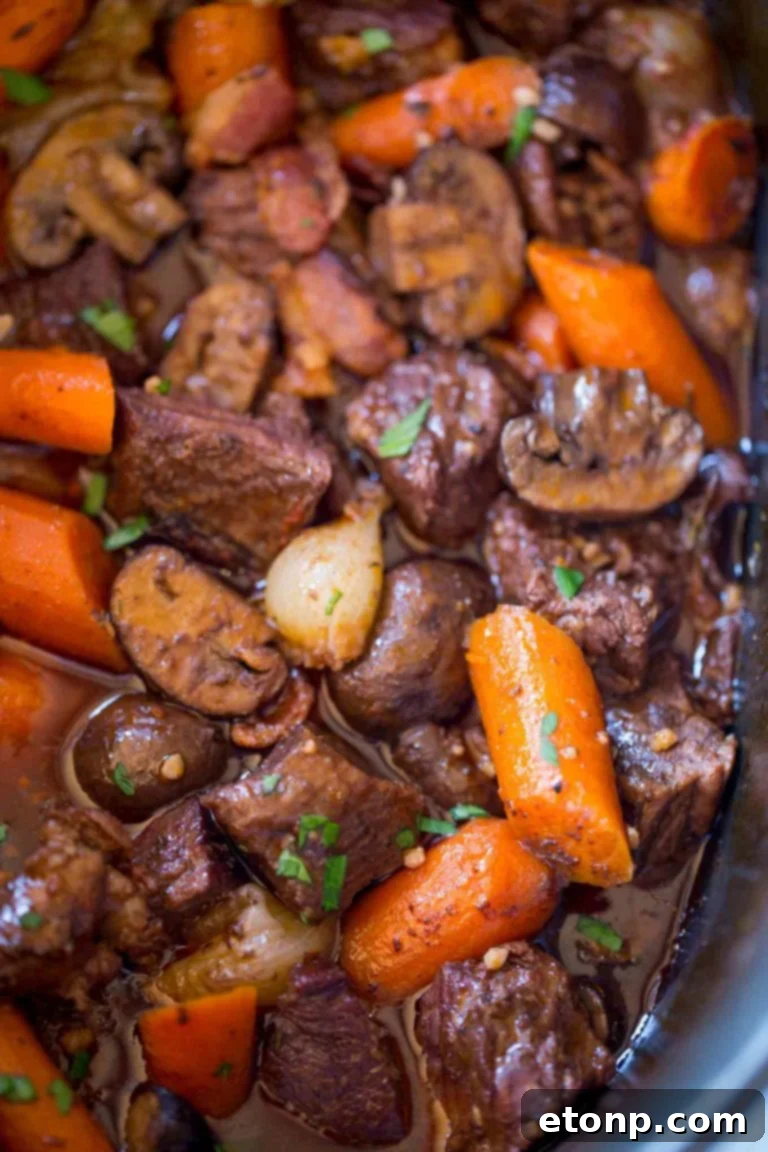 Slow Cooker Beef Bourguignon