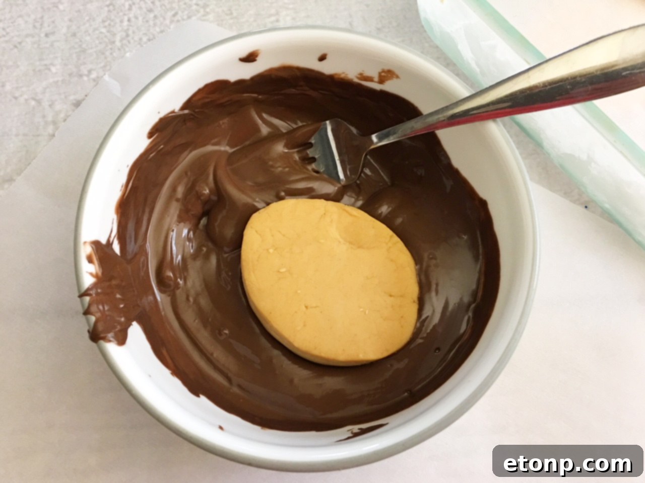 Homemade No-Bake Reese's Peanut Butter Eggs 6 Homemade Reese's peanut butter eggs dipped in melted milk chocolate