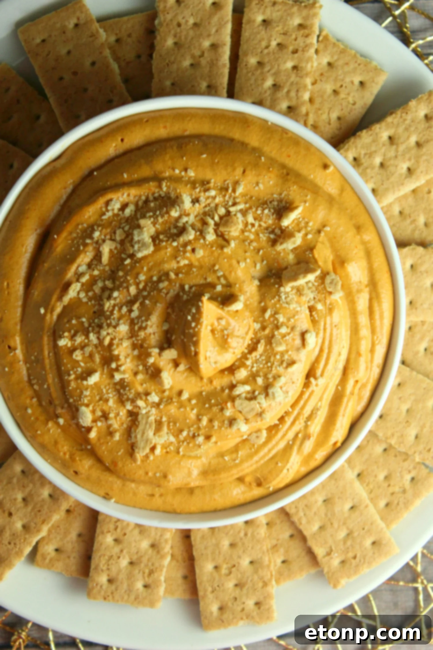 Heavenly Pumpkin Cheesecake Dip 5 A close-up of Pumpkin Pie Cheesecake Dip, highlighting its creamy texture.