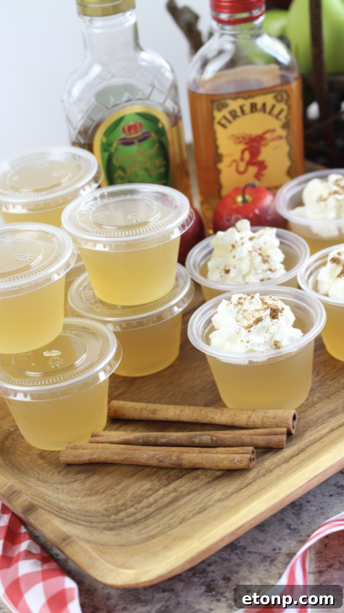 Spiced Apple Pie Shooters 9 Variety of Jello Shots in different colors and flavors, showcasing the range of recipes available.