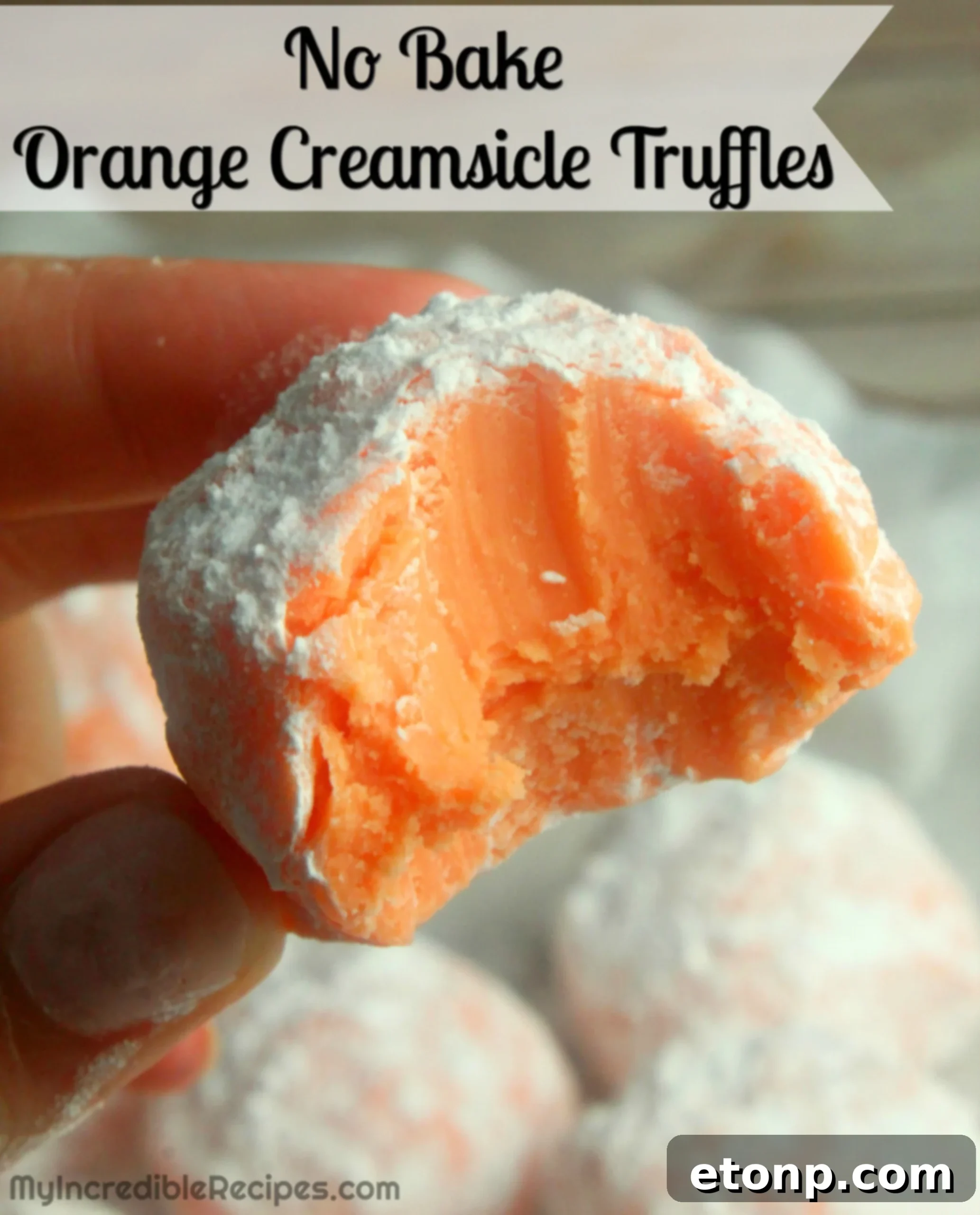 Dreamy No Bake Orange Creamsicle Bites 2 Delicious No-Bake Orange Creamsicle Truffles, a perfect melt-in-your-mouth treat