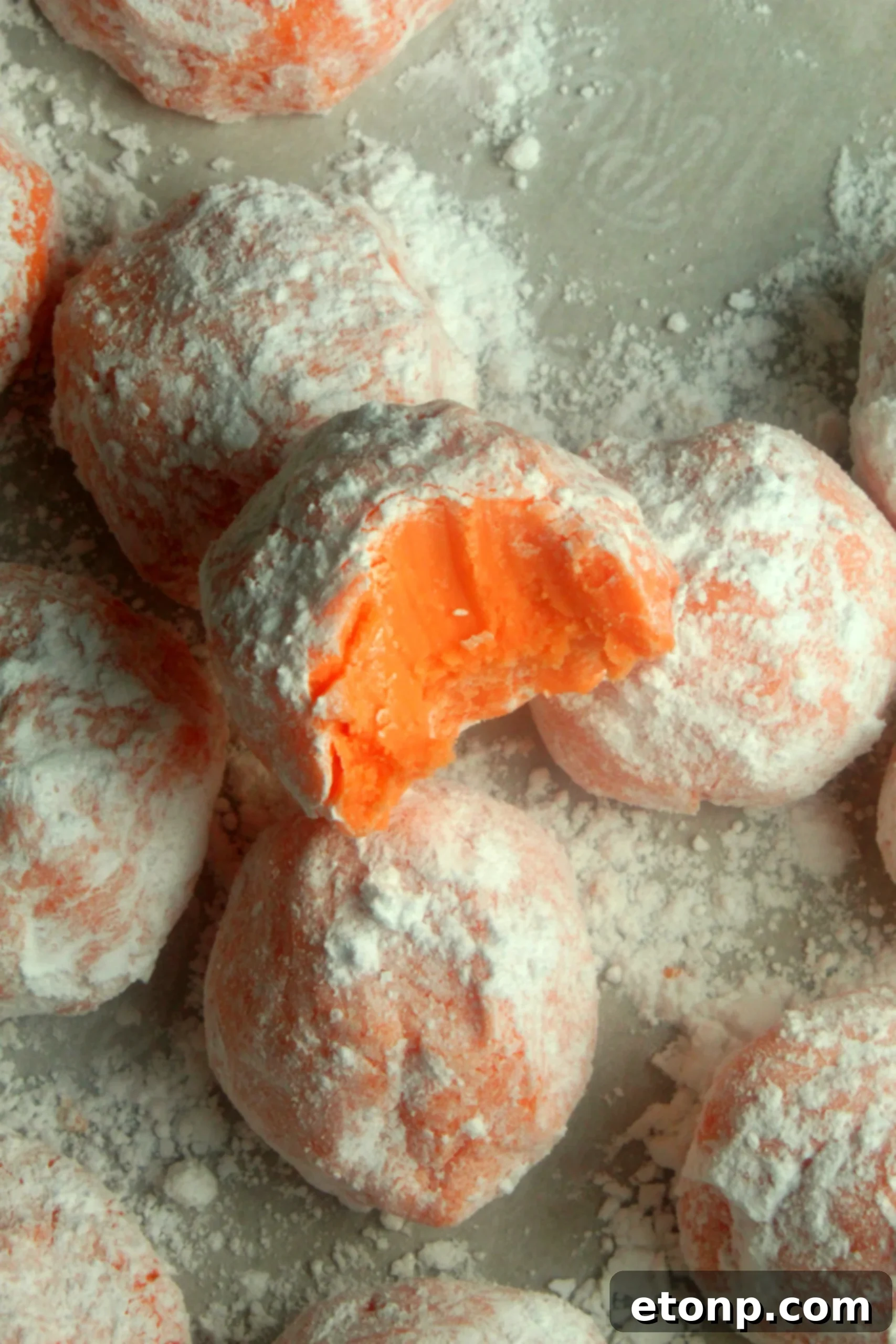 A plate of freshly made Orange Creamsicle Truffles, ready to be served
