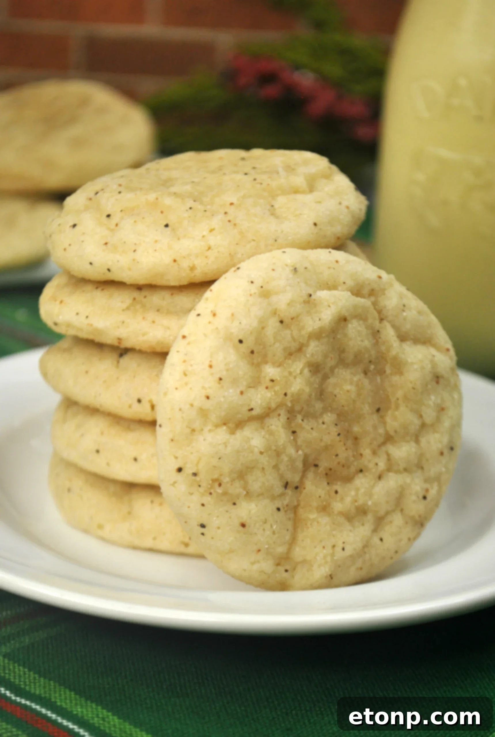 A stack of soft eggnog cookies, ready to be enjoyed during the festive season.