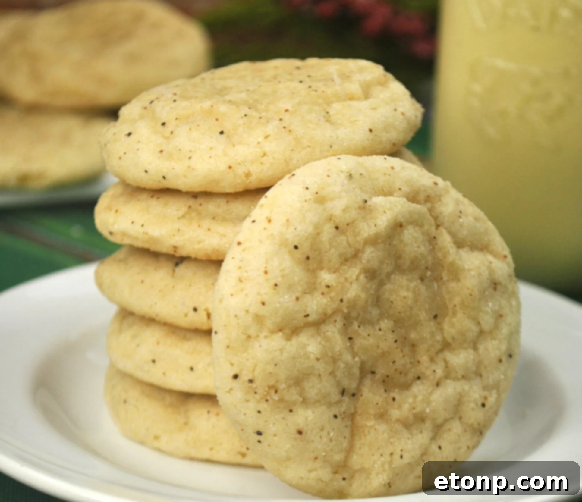 Another view of the delicious eggnog cookies, enticing and ready to be served.