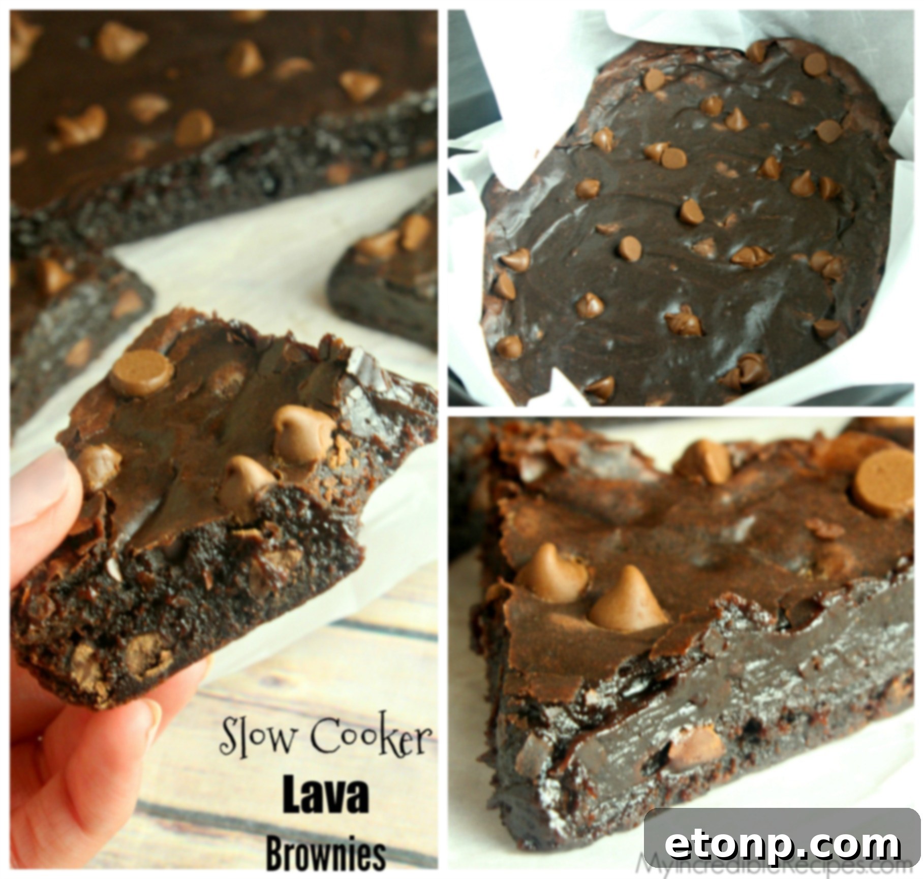 A final, irresistible slice of slow cooker chocolate lava brownie presented on a plate