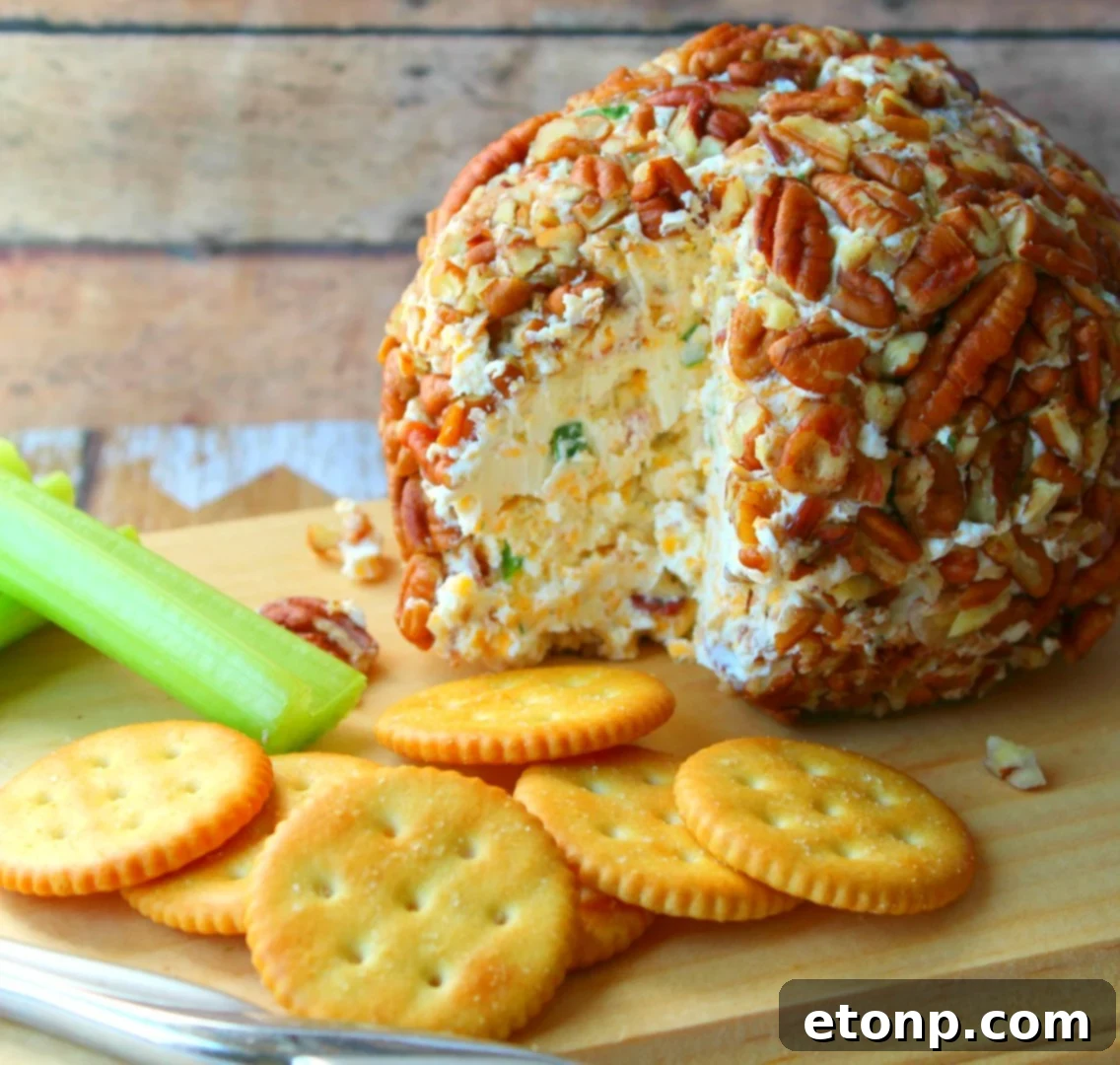 Platter of mini Bacon Cheddar Ranch Cheeseballs with crackers
