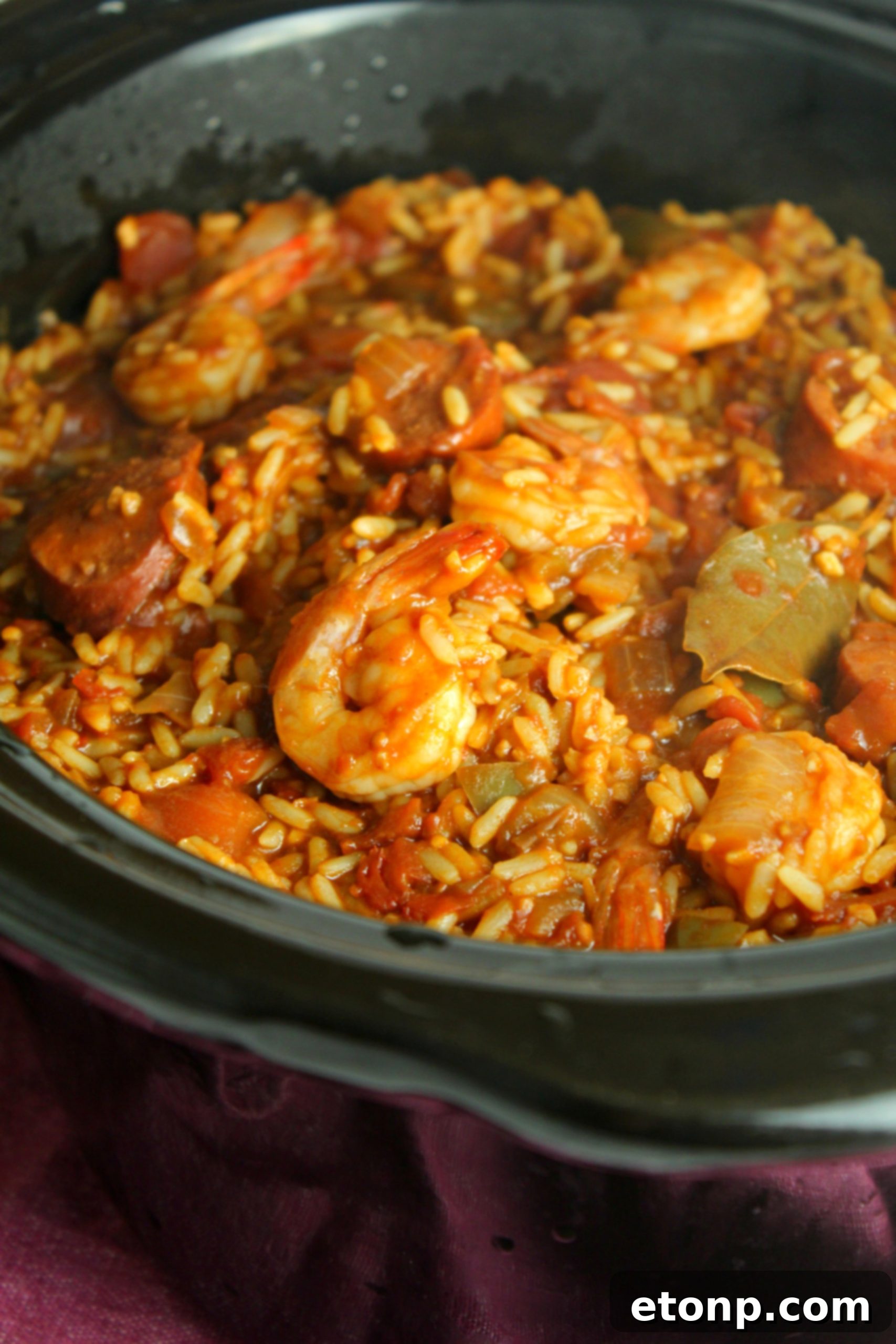 Sliced sausage, an essential ingredient for a flavorful Slow Cooker Jambalaya