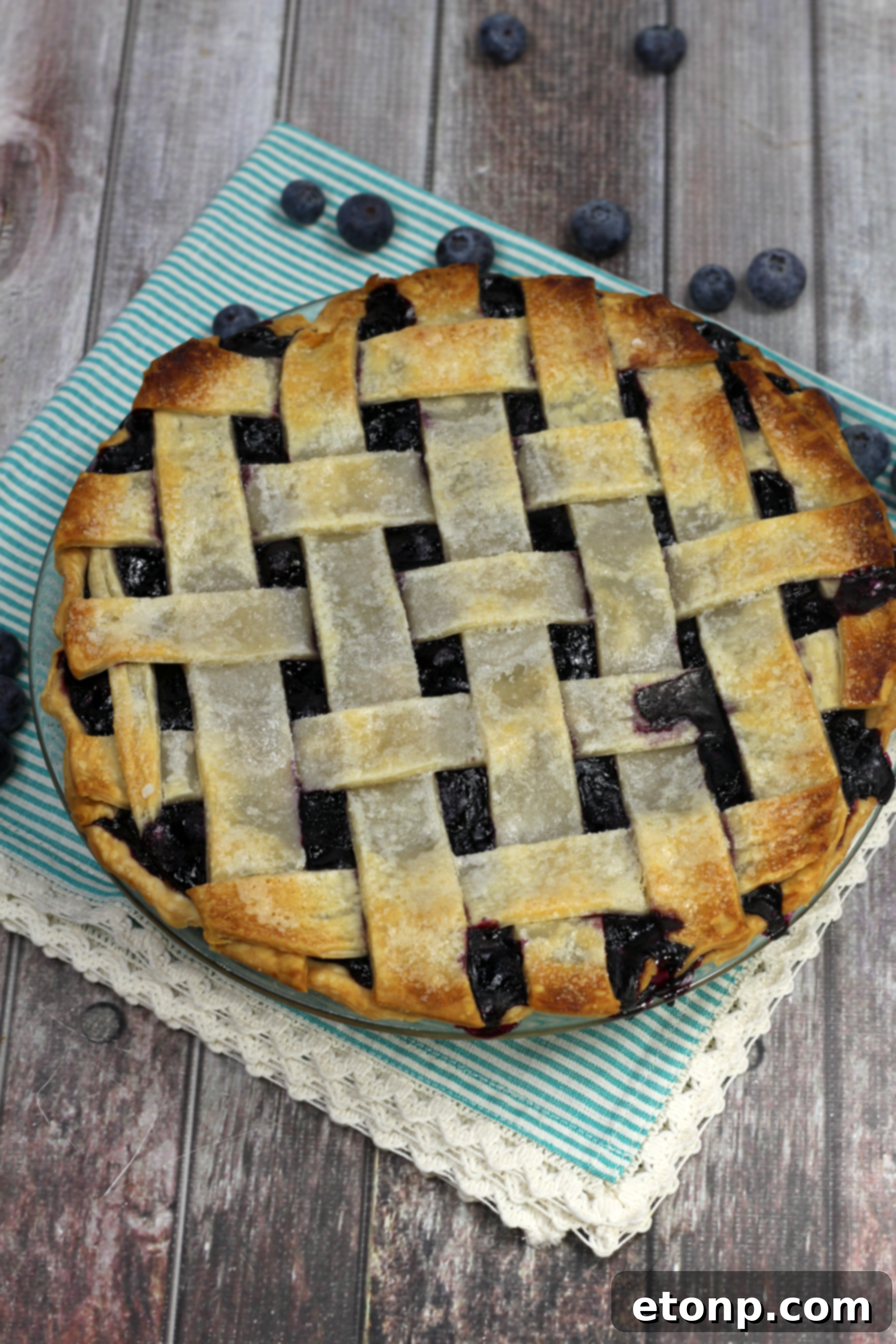Step-by-step image of weaving the lattice pie crust