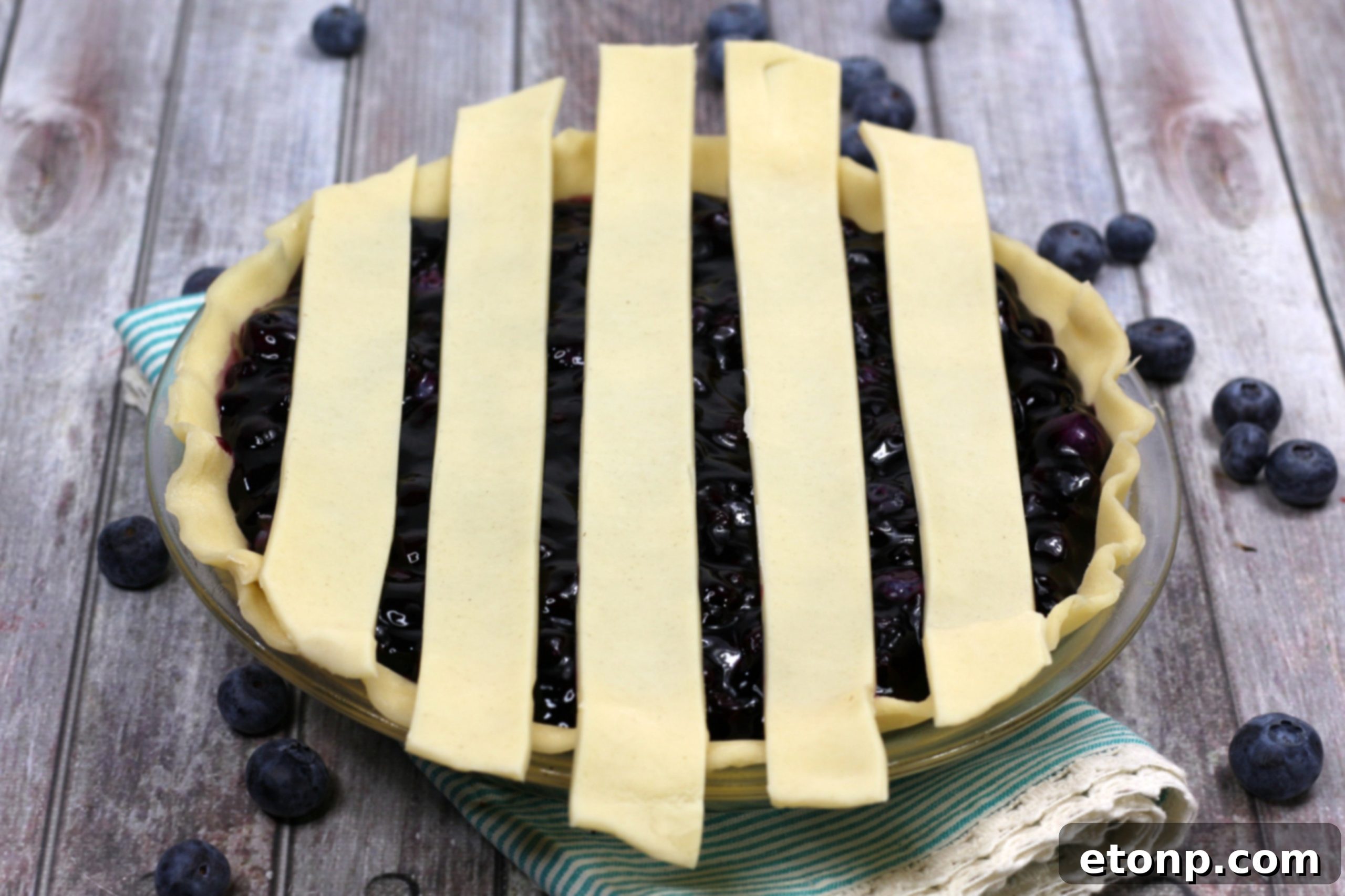 Detailed view of the perfectly golden and flaky pie crust