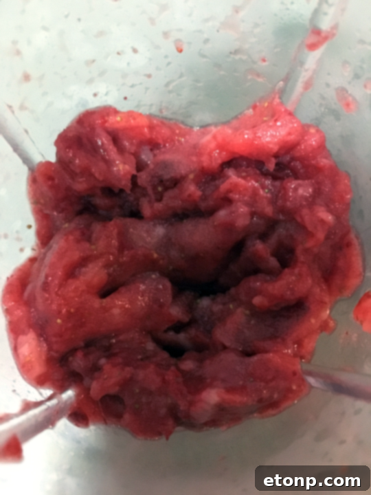 Strawberry White Chocolate Milkshake In-Process Step 2