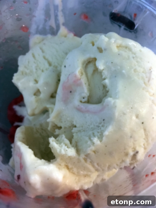 Strawberry White Chocolate Milkshake In-Process Step 3