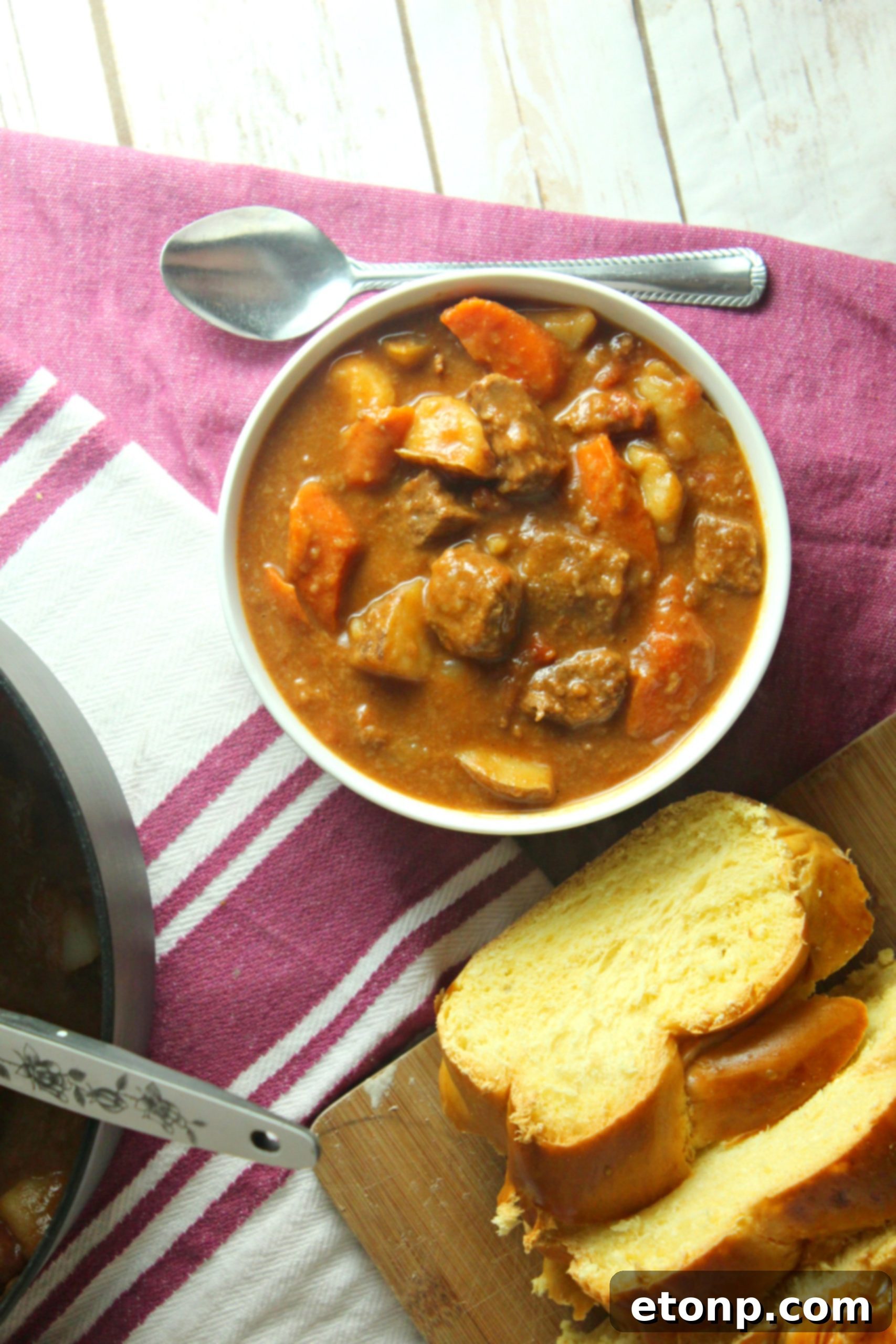 Another enticing image of Hungarian Goulash, showcasing the vibrant colors and appealing texture of the stew.