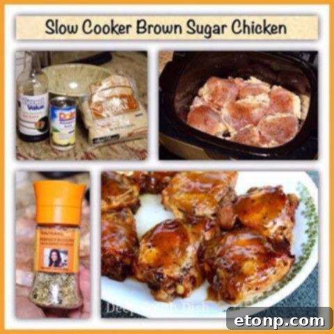 Slow Cooker Brown Sugar Chicken - sweet and savory tender chicken