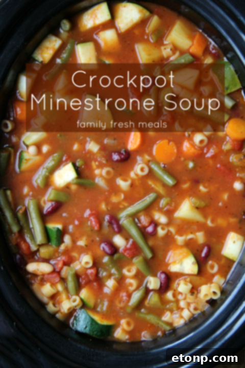 The Best Crockpot Minestrone Soup - hearty, vegetable-packed Italian soup