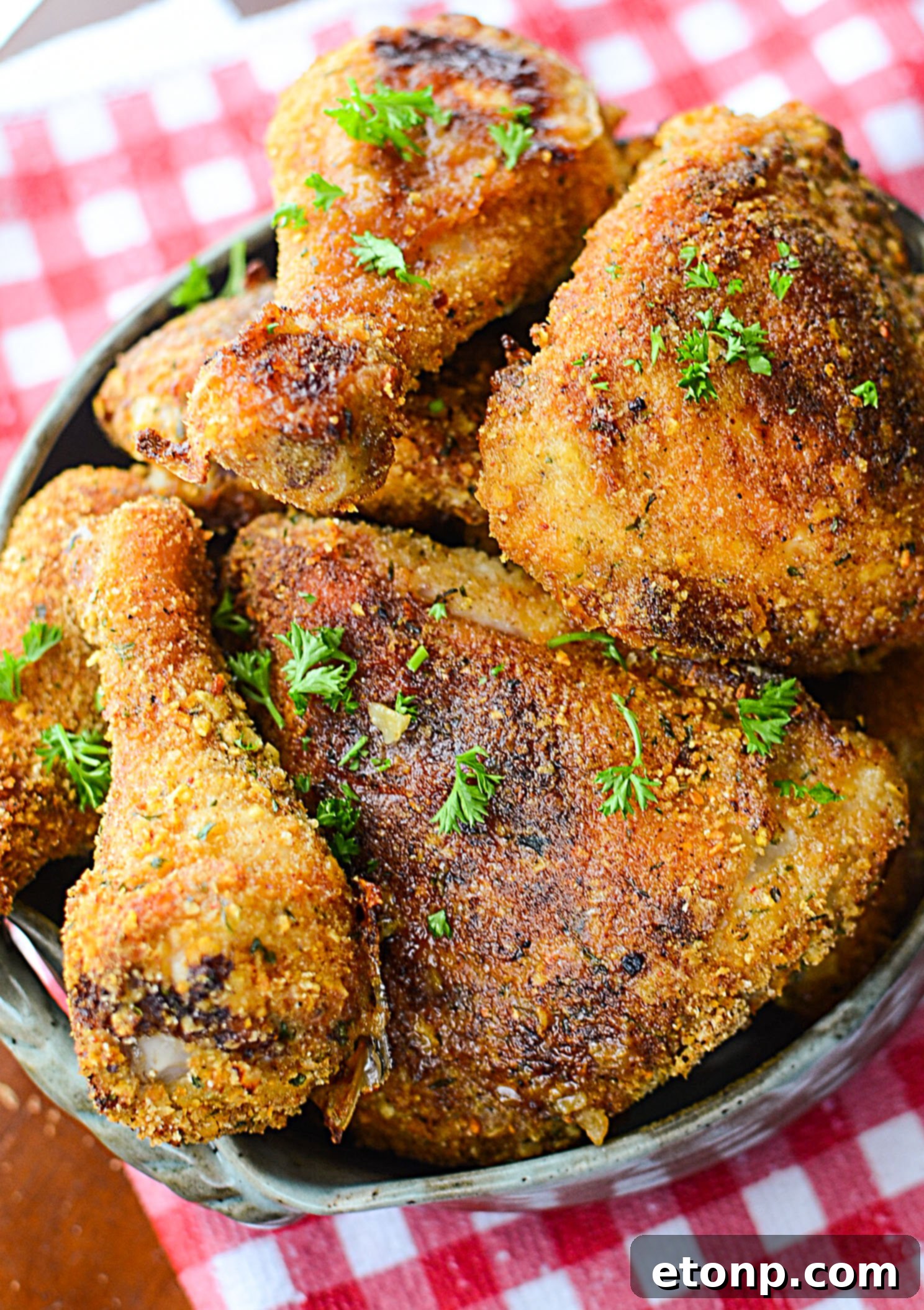 Crispy, golden-brown Taco Fried Chicken pieces ready to be served